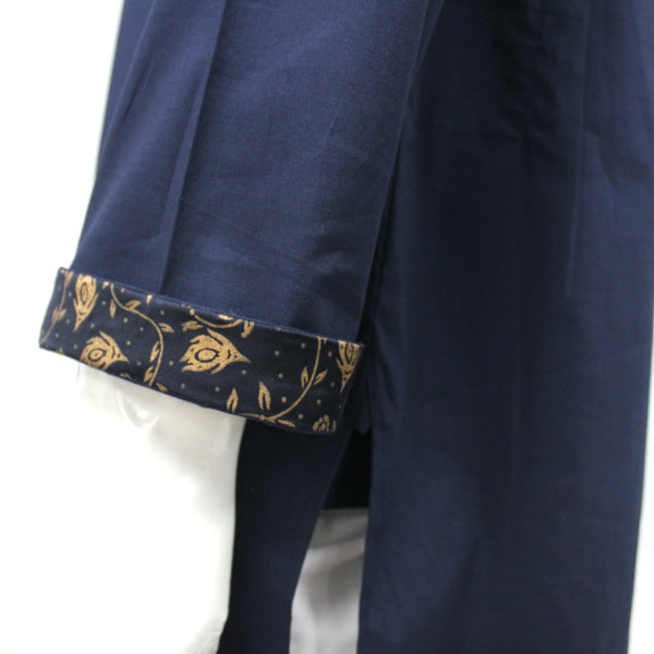 Navy Blue & Gold Kurta