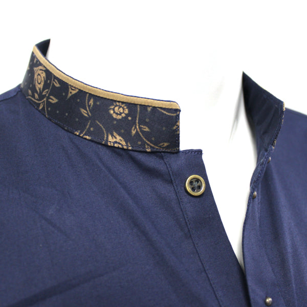 Navy Blue & Gold Kurta